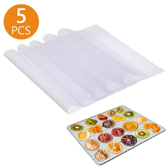 Tripumer 5 Pcs Silicone Dehydrator Sheets Dehydrator Mats Fruit Dryer Mesh Silicone Steamer Mat for Food Fruit Dryer Mesh