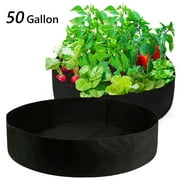 Tripumer 50 Gallon Plant Grow Bags Round Raised Garden Planting Beds Pots Large Vegetable Grow Bag Breathe Cloth Planting Container for Potatoes Vegetables and Fruits Gardening 1Pack Black
