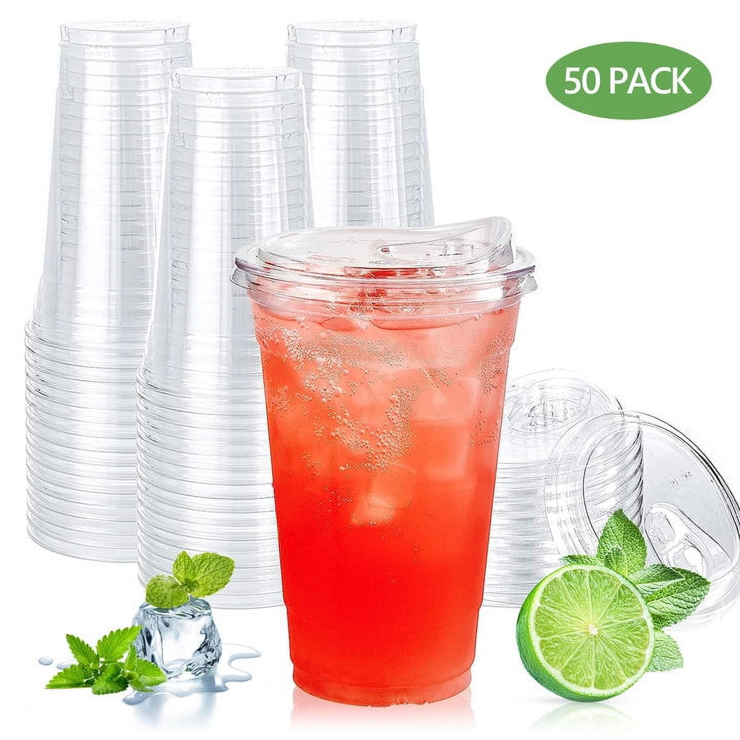 Tripumer [50 PACK] 20 OZ Clear Plastic Cups BPAFree Disposable Cold