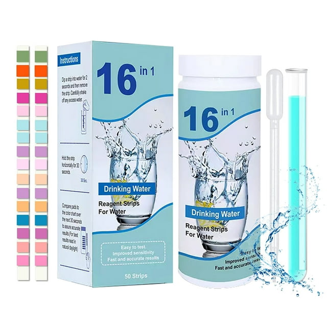Tripumer 16 in 1 Water Test Kit 50 Strips for pH, Hardness, Chlorine