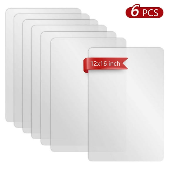 Tripumer 6 Pcs Clear Plastic Placemats Clear Plastic Place Mat for Decor Dining Table 12 x 16 inch Translucent Place mats Transparent Table Mats for Kitchen Table Dining