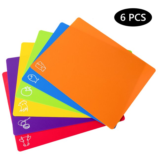 Tripumer Kitchen Chopping Mats, 6 Pcs 12x15 inch, Flexible, Nonslip