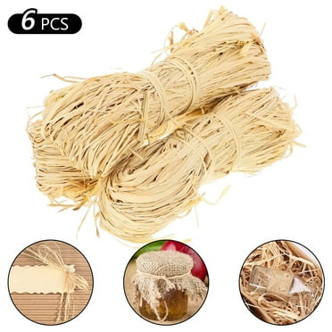 Tripumer 6 Pcs Natural Raffia Grass Raffia Straw Raffia Paper Raffia Wrapping for DIY Crafts Weaving Florist Bouquets Decoration Gift Box Filler