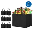 thumbnail image 1 of Tripumer 6Pcs Reusable Grocery Bags Heavy Duty Shopping Bags with Reinforced Handles Foldable and Washable Tote Bags for Shopping Groceries Clothes Black, 1 of 7