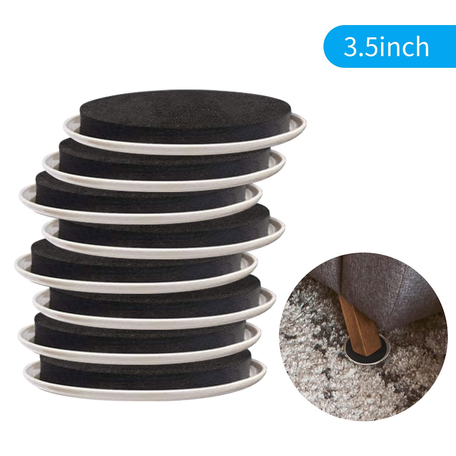 Tripumer 8 Pack Round Furniture Sliders, 3.5 Inch Furniture Moving