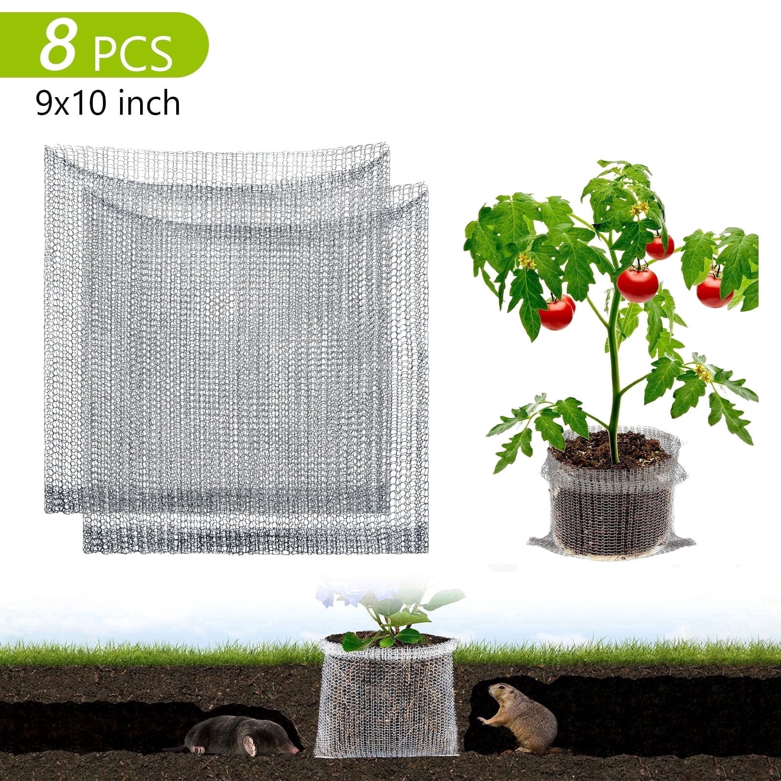 Tripumer 8 Pcs 1 Gallon Stainless Steel Root Guard Baskets Vole Gopher ...