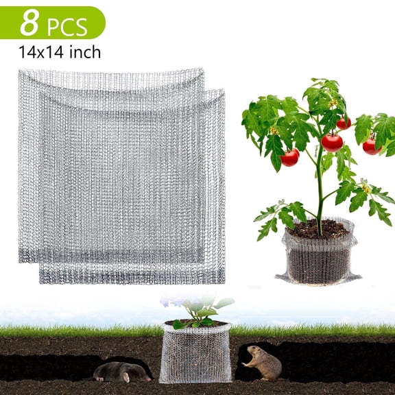 Hengbo 8 Pcs 3 Gallon Stainless Steel Root Guard Baskets Vole Gopher Plant Protectors for Spring Planting Berries Vegetables