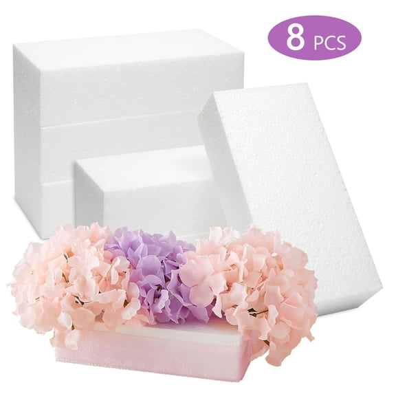 Tripumer 8 Pcs Craft Foam Blocks Square Polystyrene Foam Bricks Rectangle Polystyrene Brick for Art Sculpting Flower Arrangements Sculpture Modeling DIY