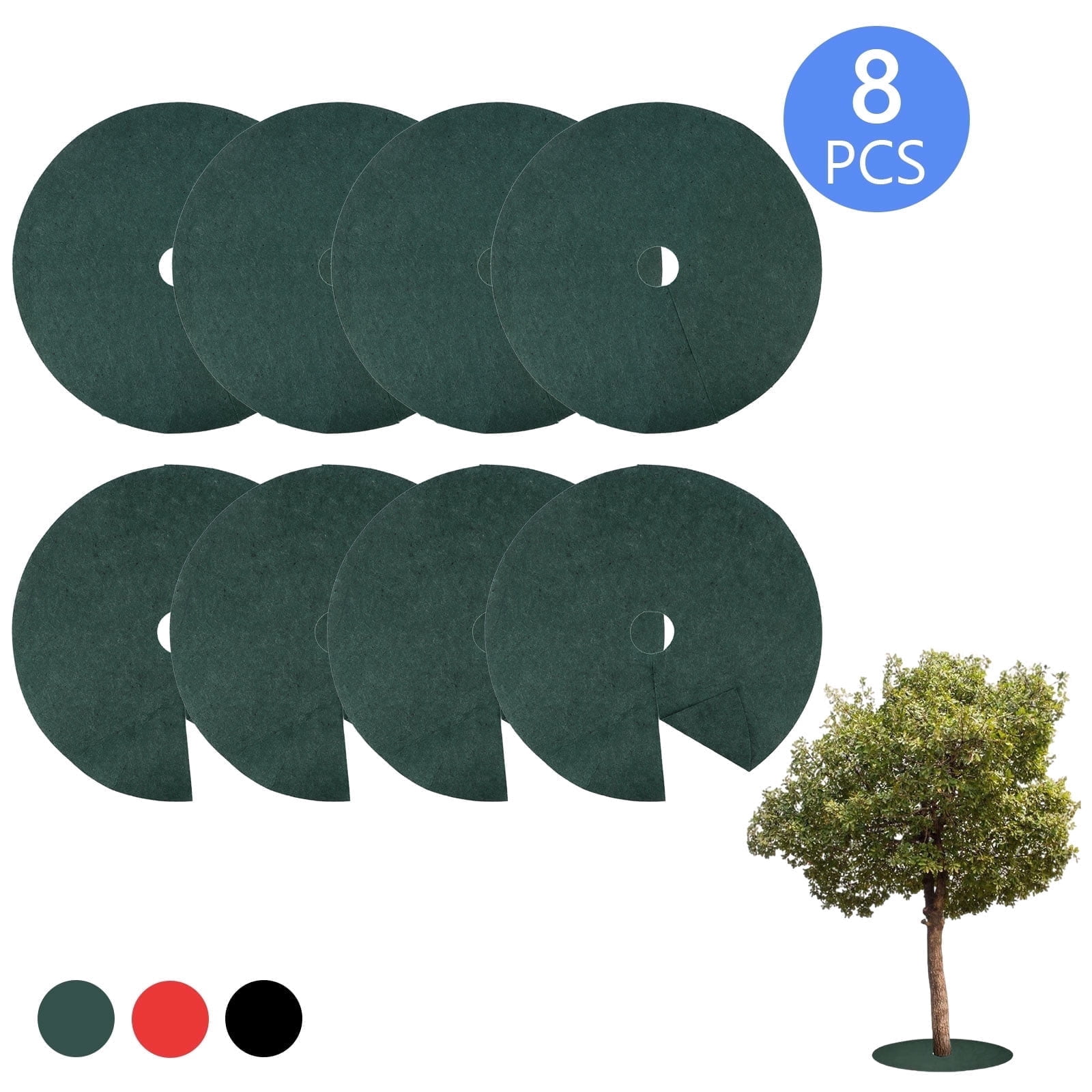 Ringbark Protection Tripumer 8 Pcs Non Woven Tree Rings Round Weed Barrier Fabric CoverTree ...