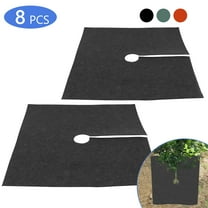 Tripumer 8 Pcs Square Tree Mulch Ring Tree Protector Mat Non Woven Landscape Protector for Weed Grass Control Root Protection Black