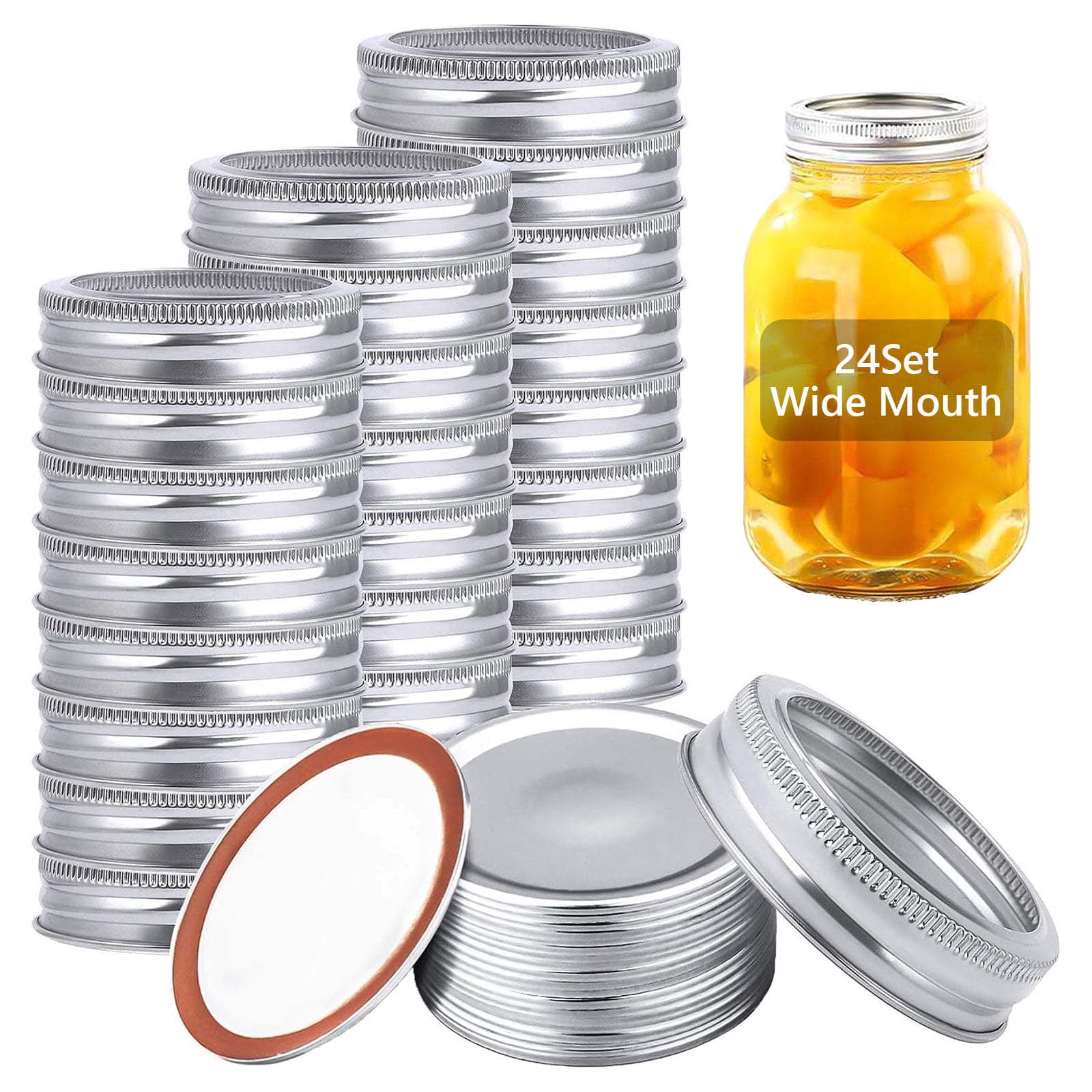 Tripumer 86mm Wide Mouth Canning Lids and Rings Mason Jar Lids Reusable