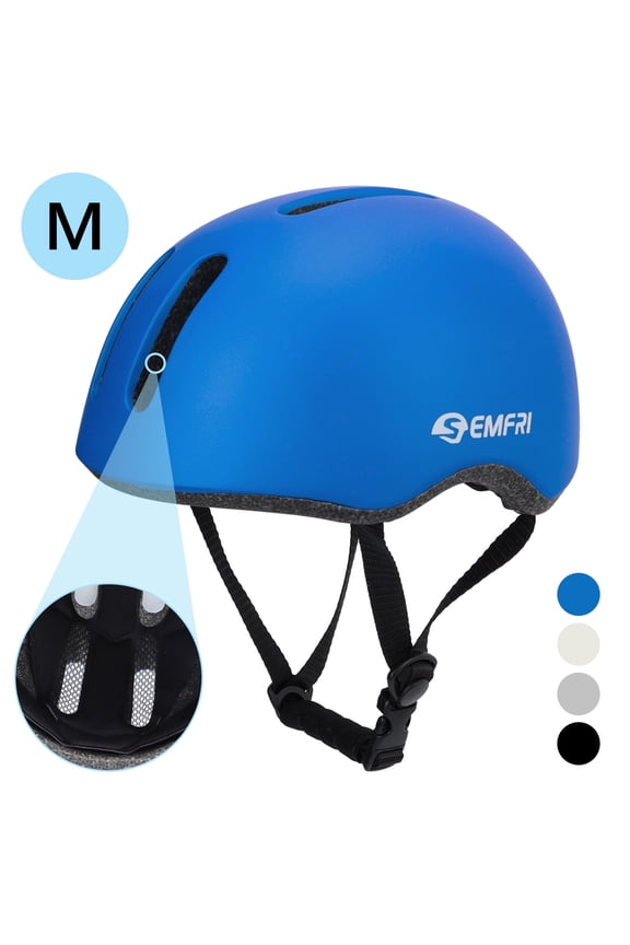 Adult Bike Helmet Skateboard Road Cycling Helmet Suitable Multi-Sport Scooter Skating Bicycle Medium Size for Men Women Blue
