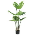 thumbnail image 1 of Tripumer Artificial Monstera Plant 4ft Tall Simulation Swiss Cheese Floor Planter 10pcs Decorative Loose Leaves Green Plant with Black Pot for Living Room, Office, Indoor and Outdoor Decoration, 1 of 10