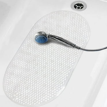 Tripumer Bathroom Tub Shower Mat 27x15 inch Non Slip Bathroom Tub Mats Shower Mat with Suction Cups and Drain Holes Machine Washable Tub Mat Clear