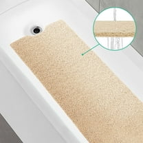 Tripumer Bathroom Tub Shower Mat Loofah Bathroom Mat PVC Shower Mat 16 x 40 inch Shower Mat Bathroom Tub Mat Non Slip Tub Mat Comfortable Textured Surface Waterproof Quick Drying Beige