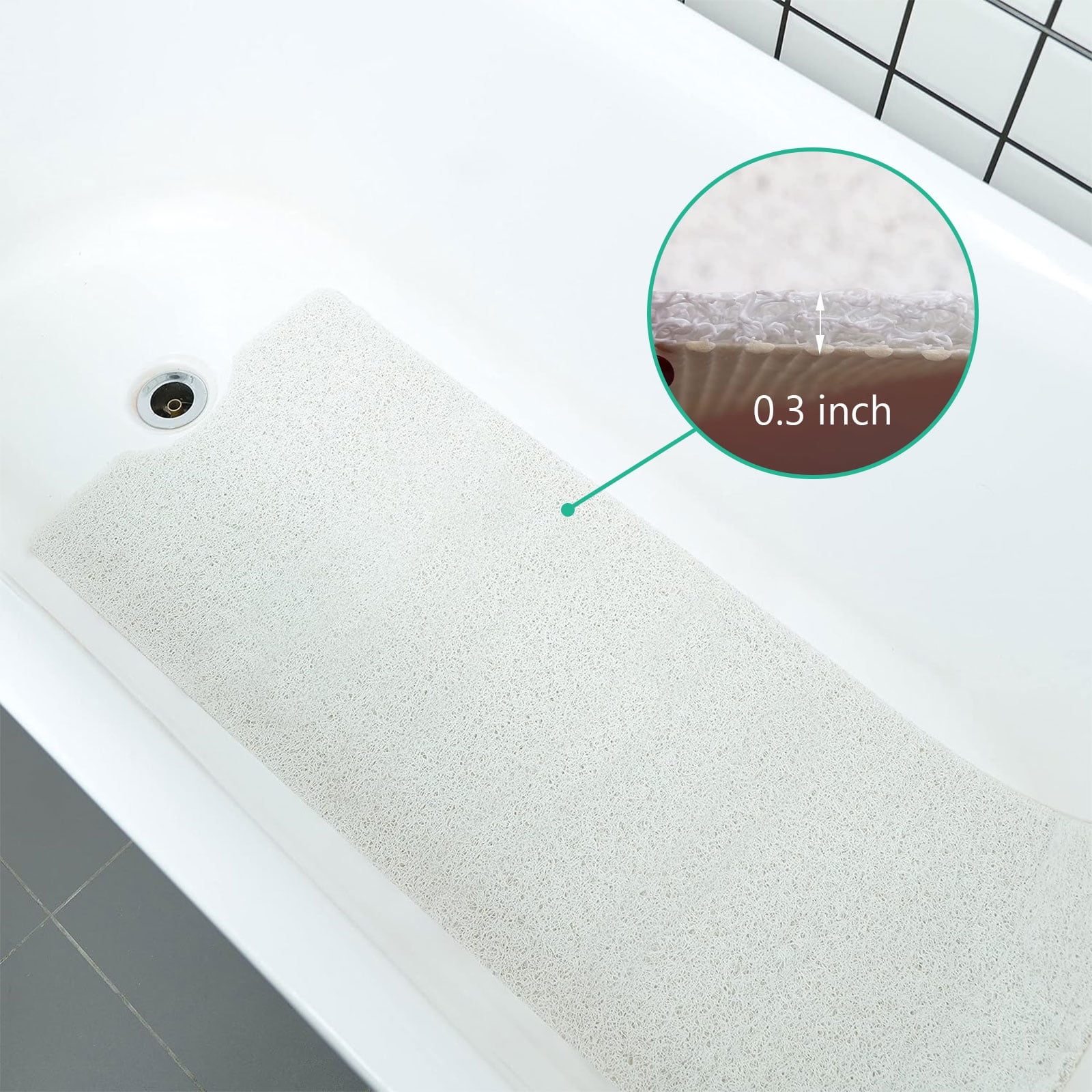 Tripumer Bath Tub Shower Mat Loofah Bath Mat PVC Shower Mat 16 x 40