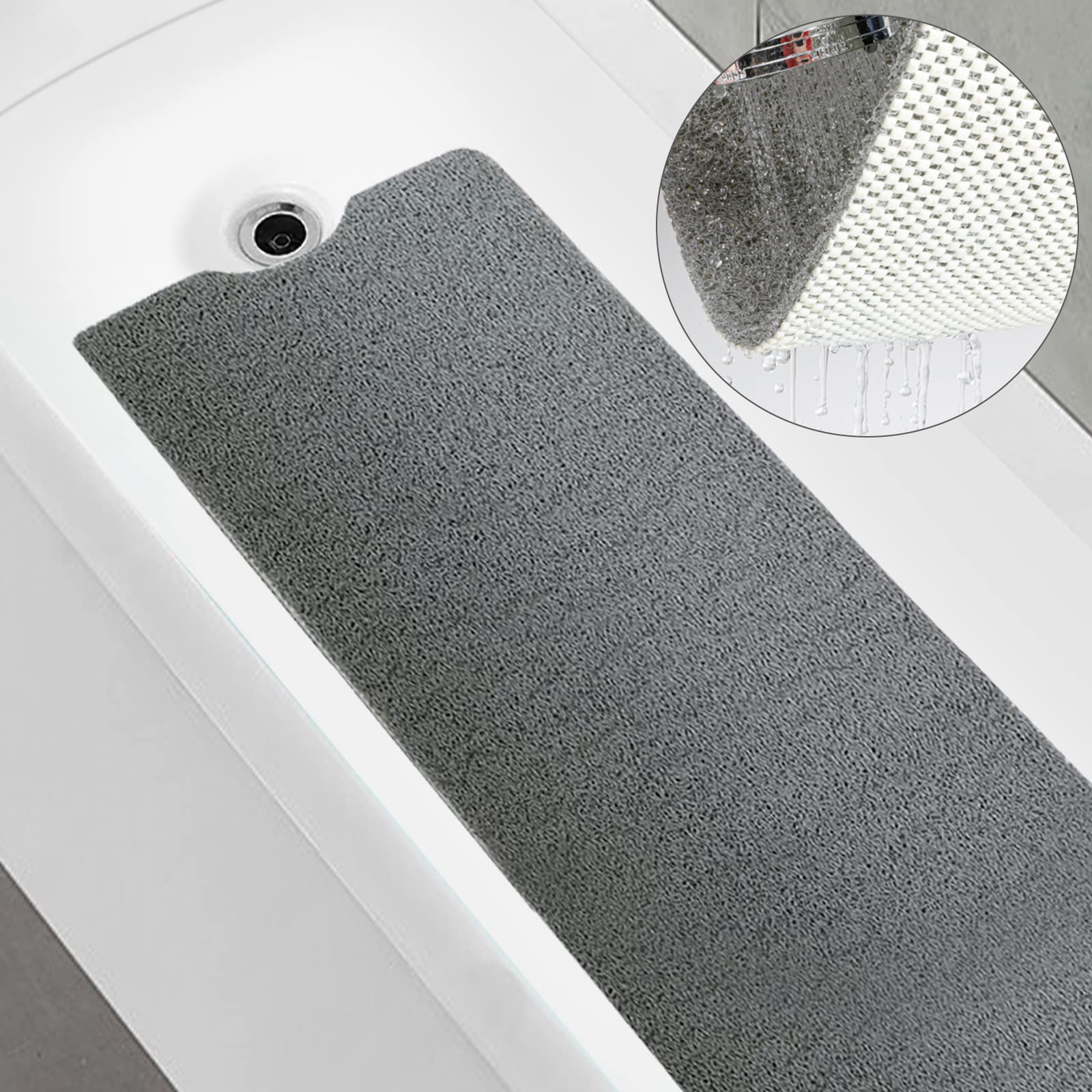 Tripumer NonSlip Bath Tub Shower Mat, Quick Drying, Soft Textured PVC