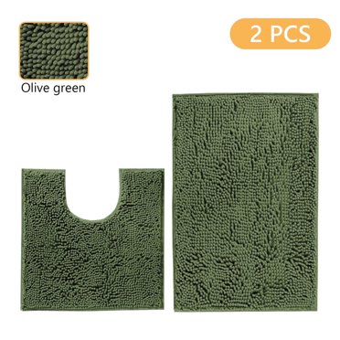 Tripumer 3 Pcs Chenille Bathroom Rug Sets Shaggy Bathroom Mat Set ...