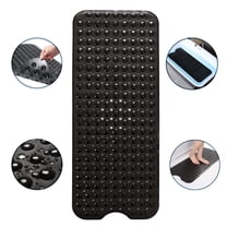 Semfri Bath Tub Shower Mat 40 x 16 inch Non Slip Bath Tub Mats Shower Mats Extra Large Bathtub Mats with Drain Holes and Suction Cups Black
