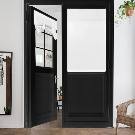 Tripumer 1PCS 26x40inch White Blackout Curtain,No-Punch Insulated with Tie for Bedrooms/Patios (Sun Shade)