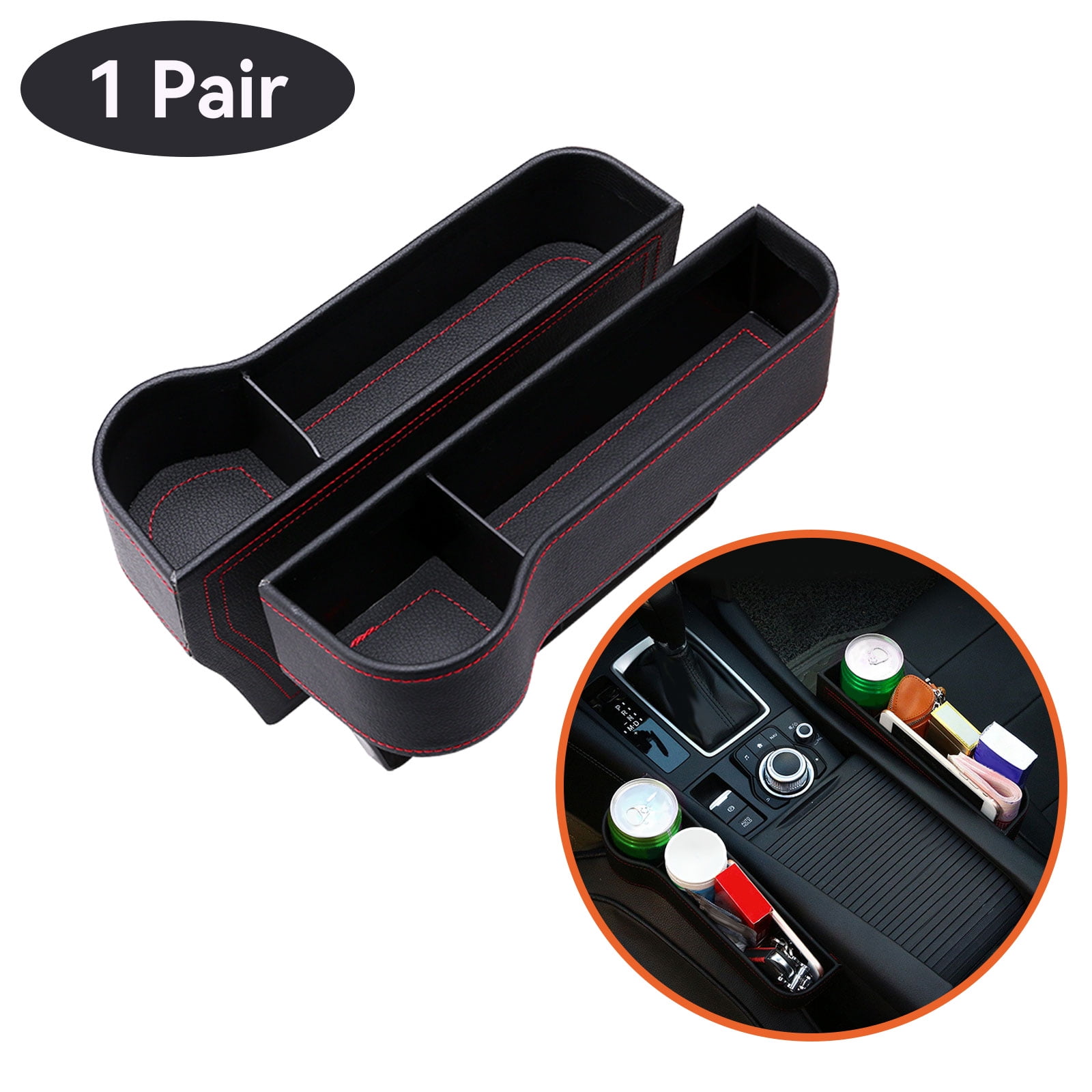 Tripumer Car Seat Gap Filler Organizer 2 Pack Multifunctional Car Seat