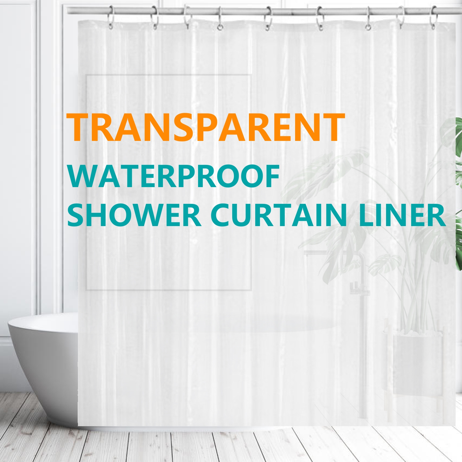 Mainstays Lenticular Solid Color PEVA Shower Curtain Collection, 1 Each ...