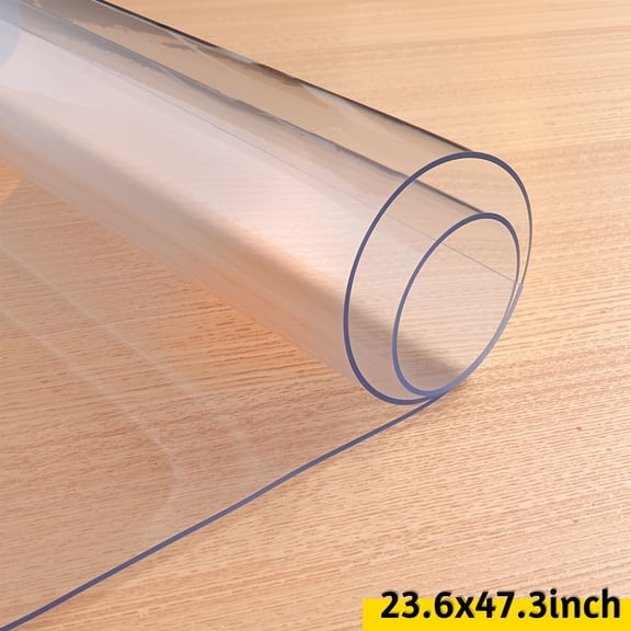 Tripumer Clear Table Protector 23.6x47.3Inch 2mm Thick Waterproof Flexible PVC Mat for Desktop, Coffee & Dining Room Table