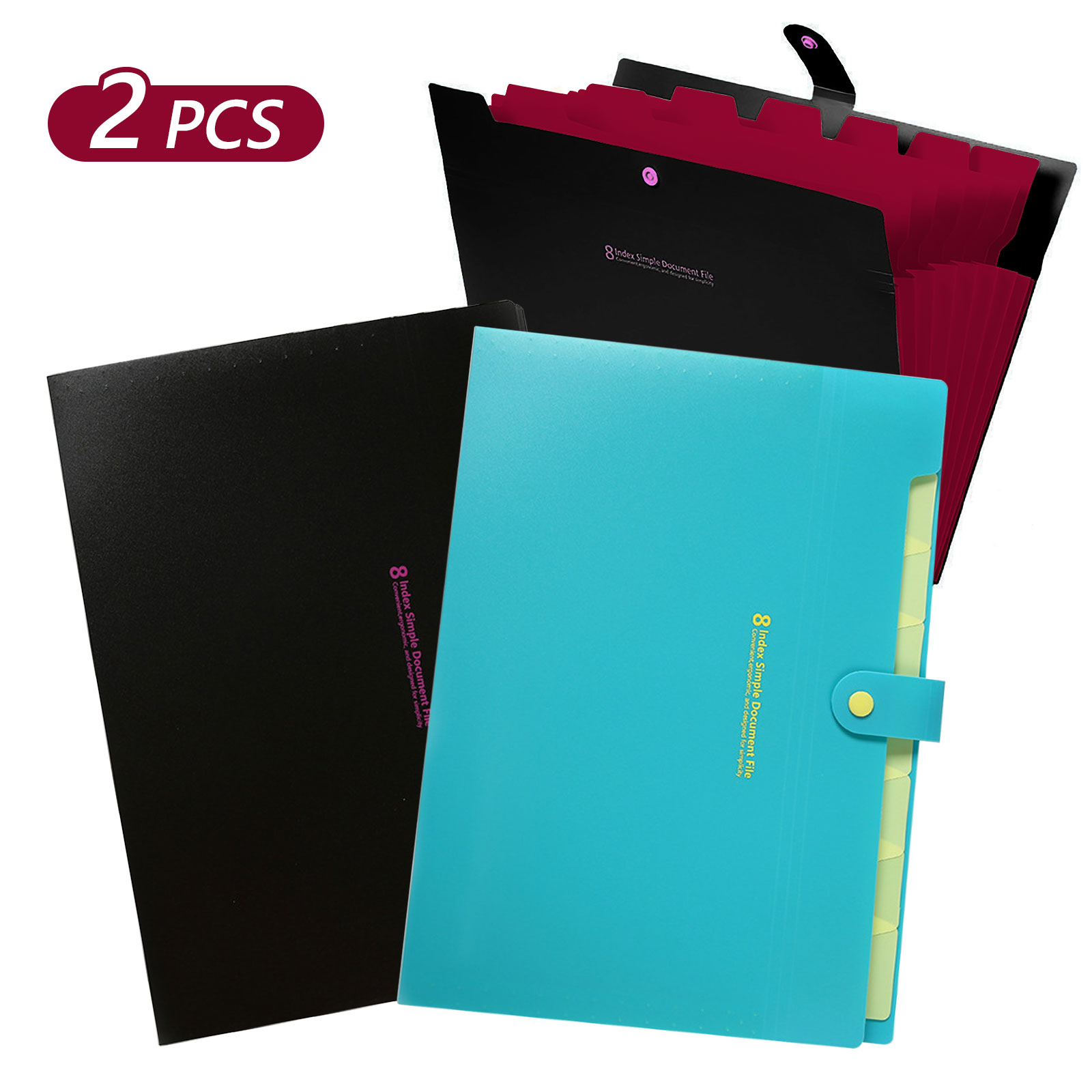 Tripumer Expanding File Folders Accordion File Organizer with 8 Pockets