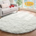 thumbnail image 1 of Tripumer Fluffy Round Rug 4 feet Circle Shag Area Rug Circular Rugs Fuzzy Rug Shaggy Bedroom Carpet For Room Bedroom Living Room White, 1 of 7
