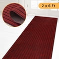 thumbnail image 1 of Hengbo Indoor Outdoor Runner Carpet 2 x 6 ft Runner Rugs Rubber Backing Rug Runner Carpet for Hallway Entryway Kitchen Laundry Room Red, 1 of 6