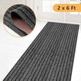 thumbnail image 1 of Hengbo Indoor Outdoor Runner Carpet  2 x 6 ft Runner Rugs Rubber Backing Rug for Hallway Entryway Kitchen Laundry Room Grey, 1 of 6