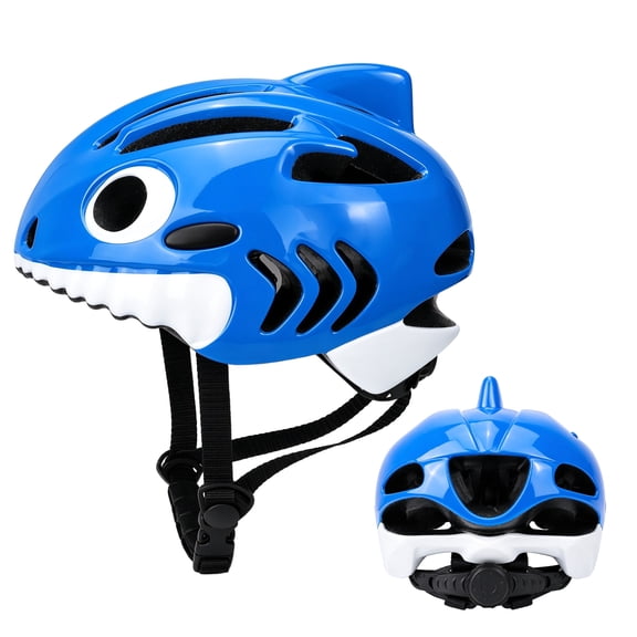 Tripumer Kids Bike Helmet Shark Multi-Sport Safety Helmet for Boys & Girls, Ages 3-8, Blue