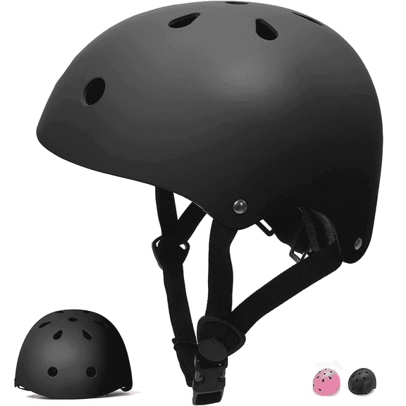 Tripumer Kids Bike Helmet Black Toddler Ages 3-8 Years Old Boys Girls Adjustable Cycling Helmet