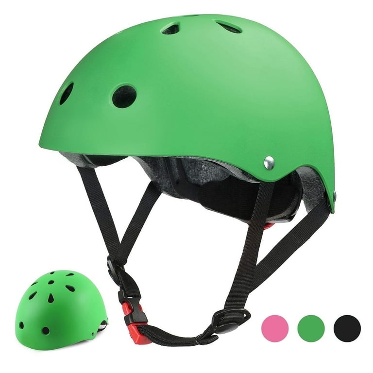 Tripumer Kids Helmet, Green, Adjustable, 48-56cm, Ages 3-8