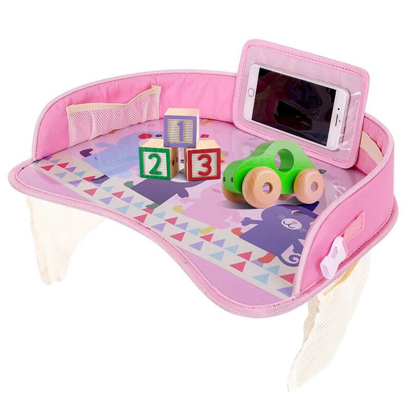Tripumer Kids Travel Tray Kids Activity Tray For Car Lap Tray for Airplane Pink