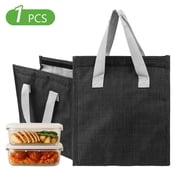 Lunch Bag Lunch Tote Bag Lunch Box Bag Thermal Cooler Bag Lunch Box Container Bag for Office Work Party Travel Picnic Black