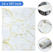 Tripumer Marble Granite Wallpaper 24 x 197 inch Self-Adhesive Contact Paper Marble Vinyl Wrap Paper Contact Paper for Countertop Fireplace DIY Wall Sticker White