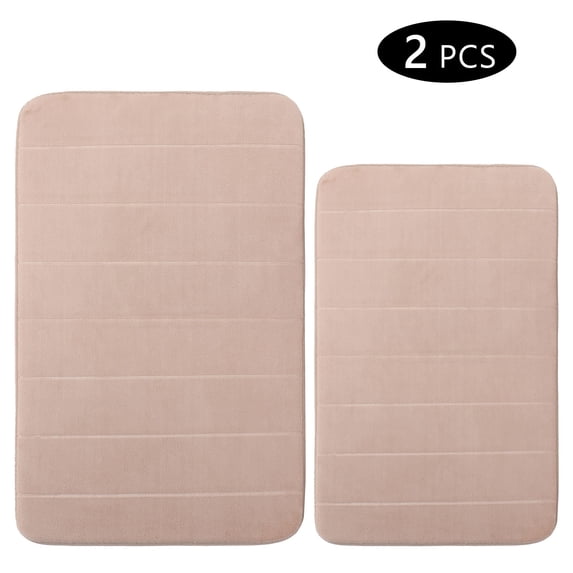 Tripumer Memory Foam Bathroom Rug Set 2 Piece 16x24 and 20 x 32 inch Bathroom Mats and Rugs Sets for Washroom Toilet Camel