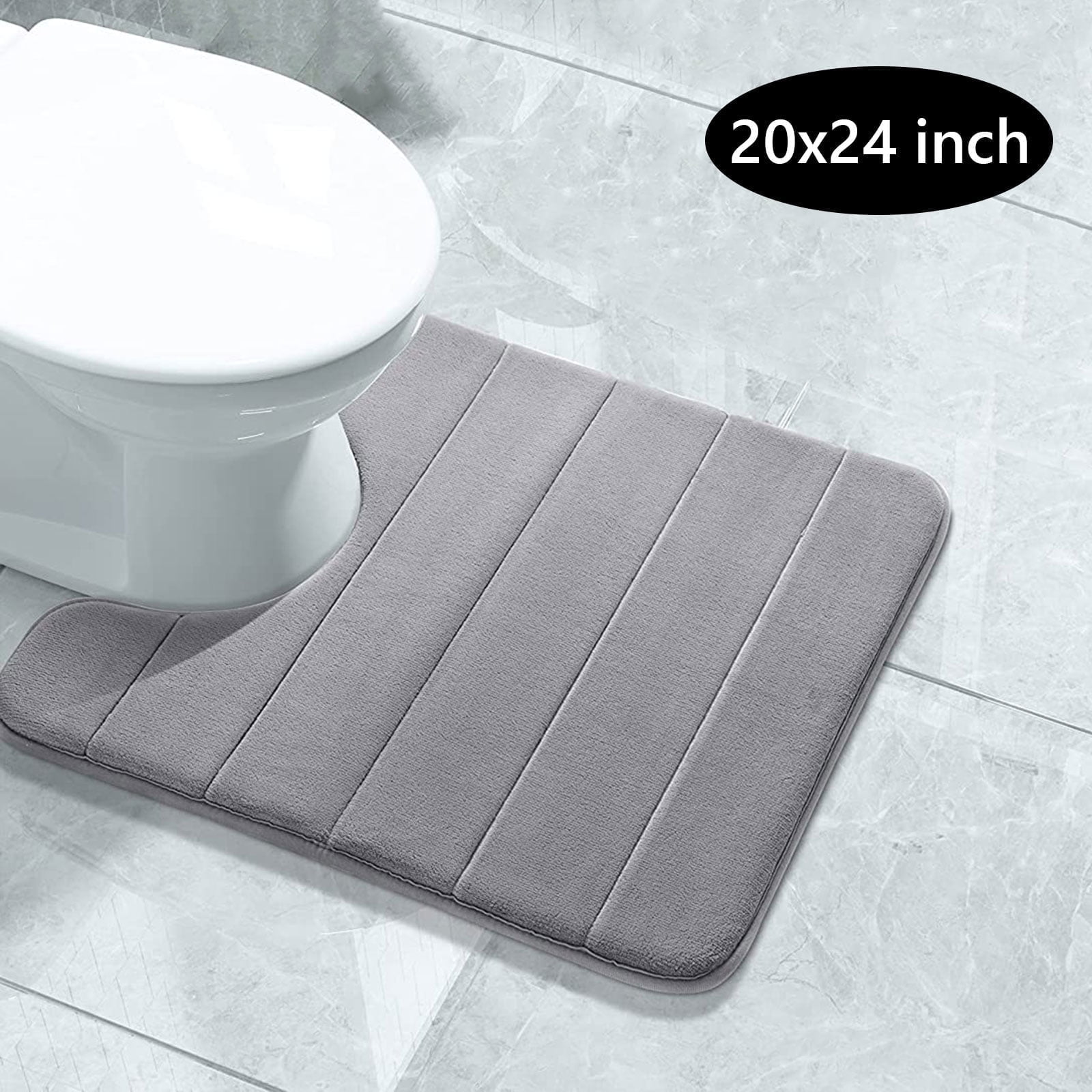 Tripumer Memory Foam U-Shaped Toilet Rug Contour Bathroom Rug 20 x 24 ...