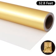 Tripumer Metallic Wrapping Paper Solid Color Packaging Paper 17 inch X 32.8 feet Matte Wrapping Paper Gift Wrapping Paper for Wedding Birthday Christmas Gold