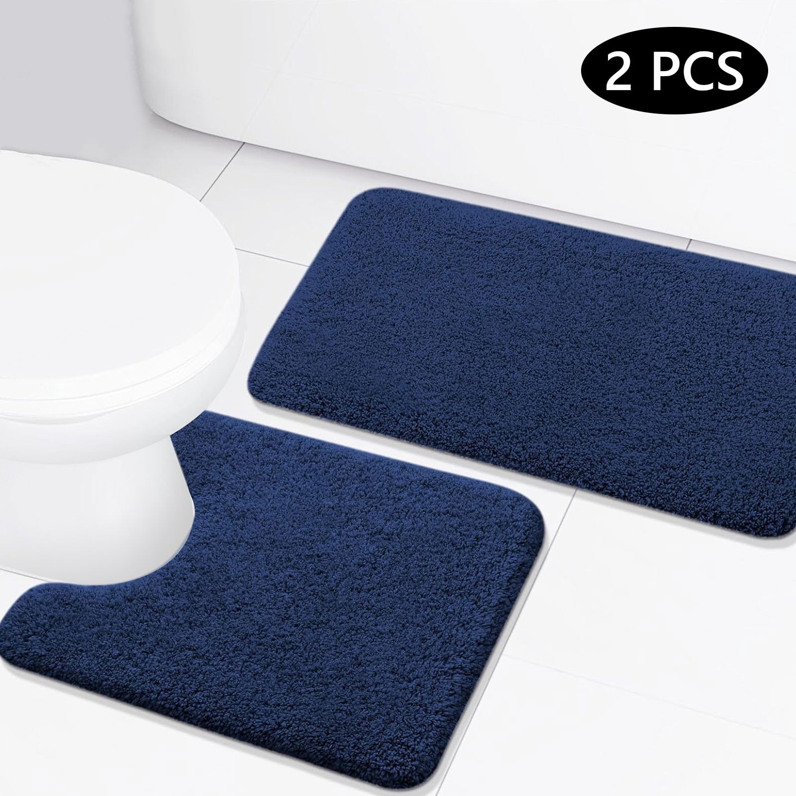 Tripumer Microfiber Bathroom Rugs Set 2 Pieces Shaggy Soft Bath Rugs ...