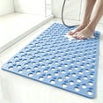 thumbnail image 1 of Hengbo Non Slip Bathtub Mat 17 x 30 Inch PVC Shower Mat Drain Holes Suction Cups Quick Dry for Bathroom Tub Sky Blue, 1 of 8