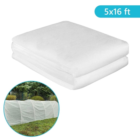 Tripumer Plant Covers Frost Blankets 5 x 16 ft Plant Frost Protection Covers Floating Row Cover for Outdoor Plants White