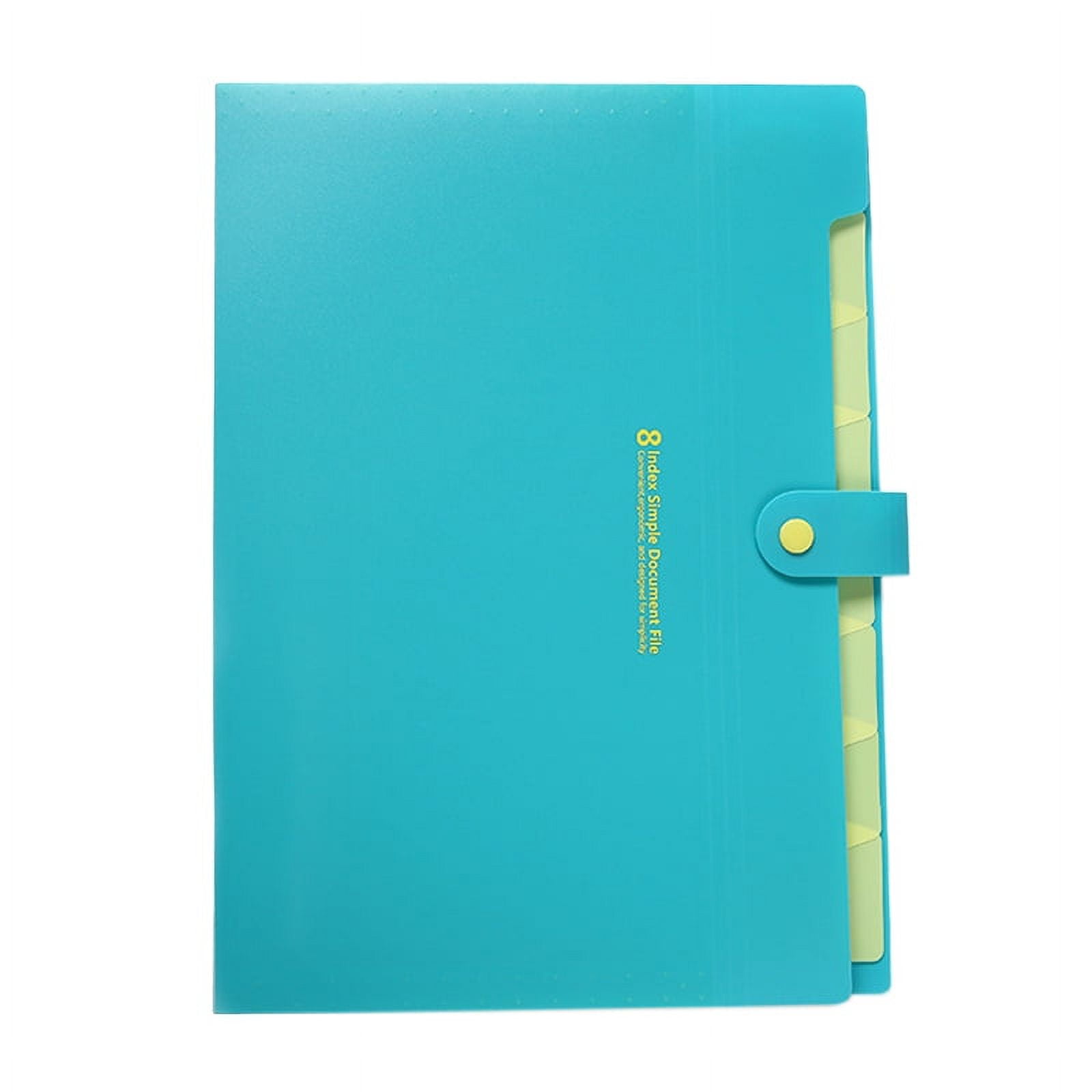 Tripumer Plastic File Folders 8 Pockets Sturdy Folder File Organizer A4 Letter Size Snap Closure