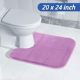 thumbnail image 1 of Tripumer 1 Pcs U-Shape Toilet Mat 20 x 24 inch Memory Foam Contour Bathroom Rug for Toilet Base Purple, 1 of 6