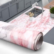 Tripumer Red Marble Contact Paper 23.5 x 197 inch Marble Granite Wallpaper Self-Adhesive Contact Paper Marble Vinyl Wrap Paper for Kitchen Bathroom Walls Decor Table