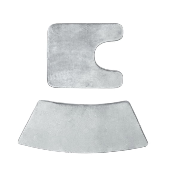 Tripumer Set of 2 Corner Shower Mats Bathroom Rugs U Shape Mats for Corner Shower Bath Light Gray
