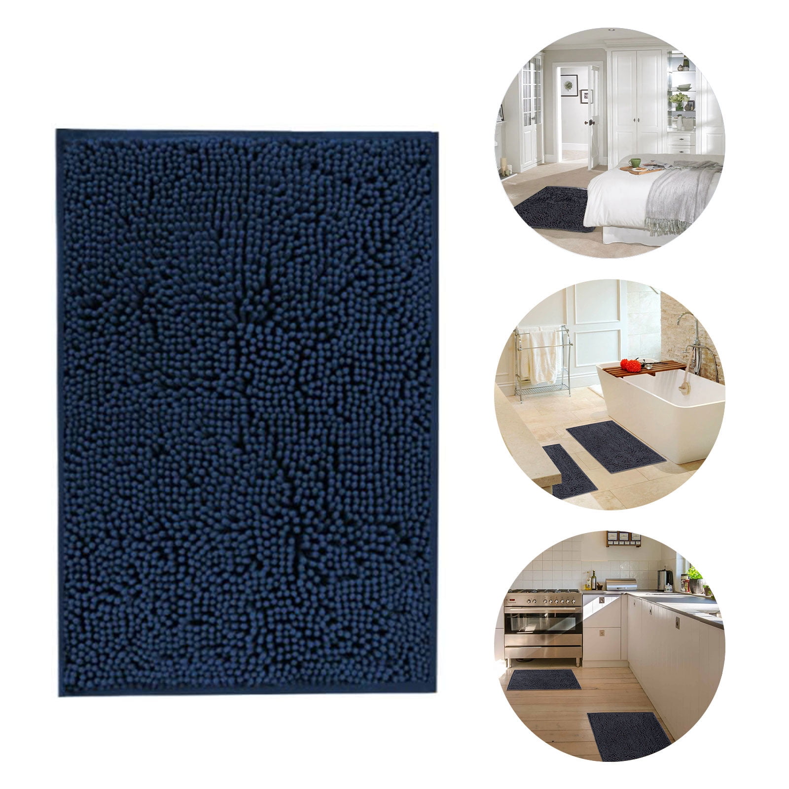 Tripumer Shaggy Chenille Bathroom Rugs Soft Microfiber Bath Rugs 24 x