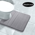 thumbnail image 1 of Tripumer U-Shape Memory Foam Toilet Rug Contour Bathroom Rug 20 x 24 inch Absorbent Mat Floor Carpet Bathroom Rugs Mat for Toilet Base Gray, 1 of 7
