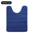 thumbnail image 1 of Tripumer U-Shaped Mat Contour Memory Foam Floor Toilet Mat 20 x 24 inch Bathroom Commode Contour Rug Non Slip Absorbent Toilet Mat Machine Washable Super Cozy Easier to Dry Navy Blue, 1 of 8